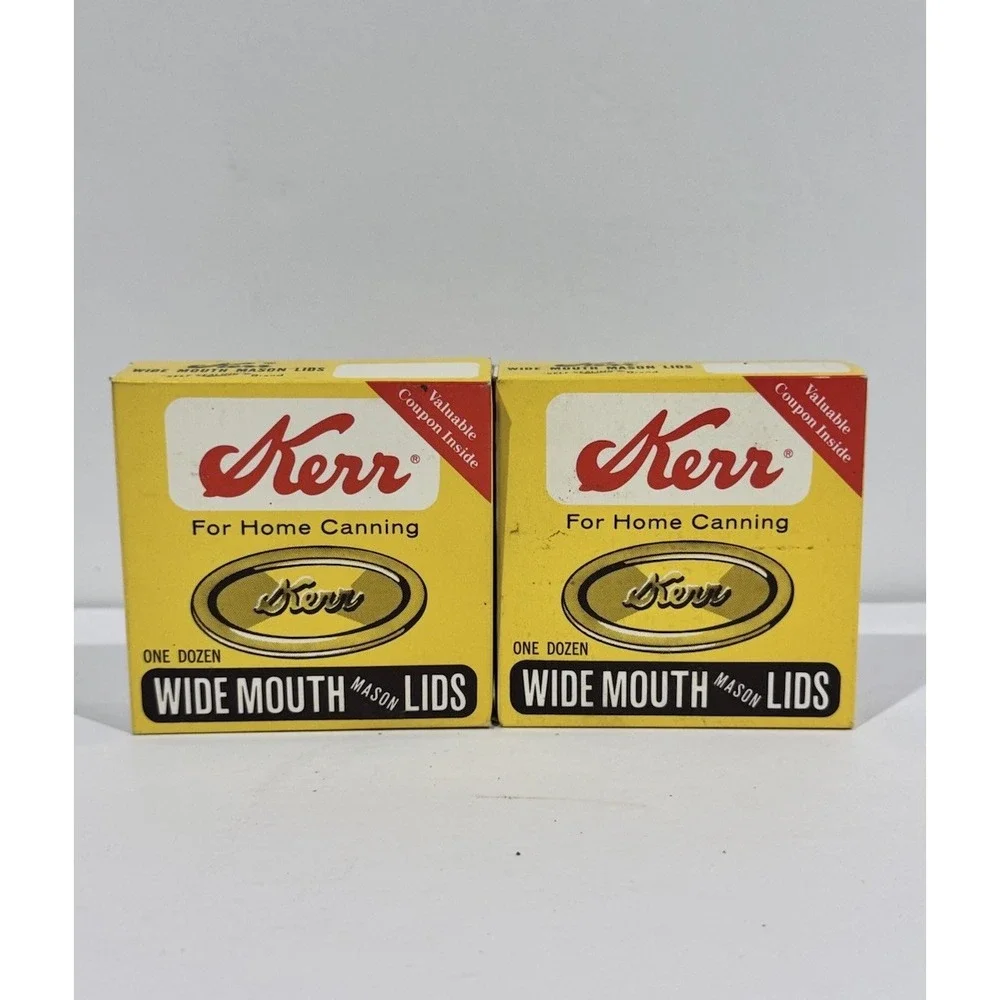 Vintage Kerr Wide Mouth Mason Lids 2‎ Boxes 1 Open Total Of 17 Canning